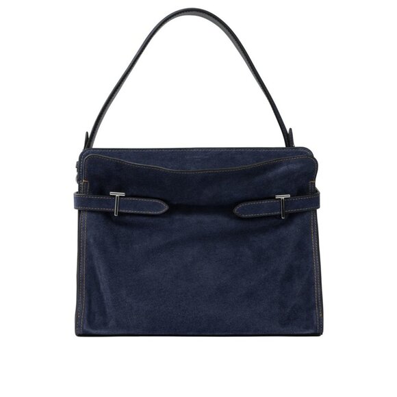Le Tanneur Handbags - Le Tanneur Emie Large Shoulder Bag Prussian Blue Denim Suede Luxe Tote